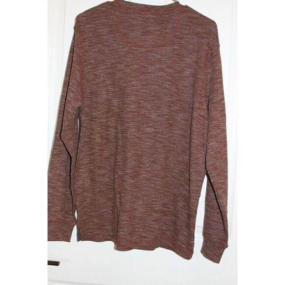 US Polo Assn Shirt Long Sleeve Henley Heathered Rusty Brown Cotton Mens L - Picture 5 of 7